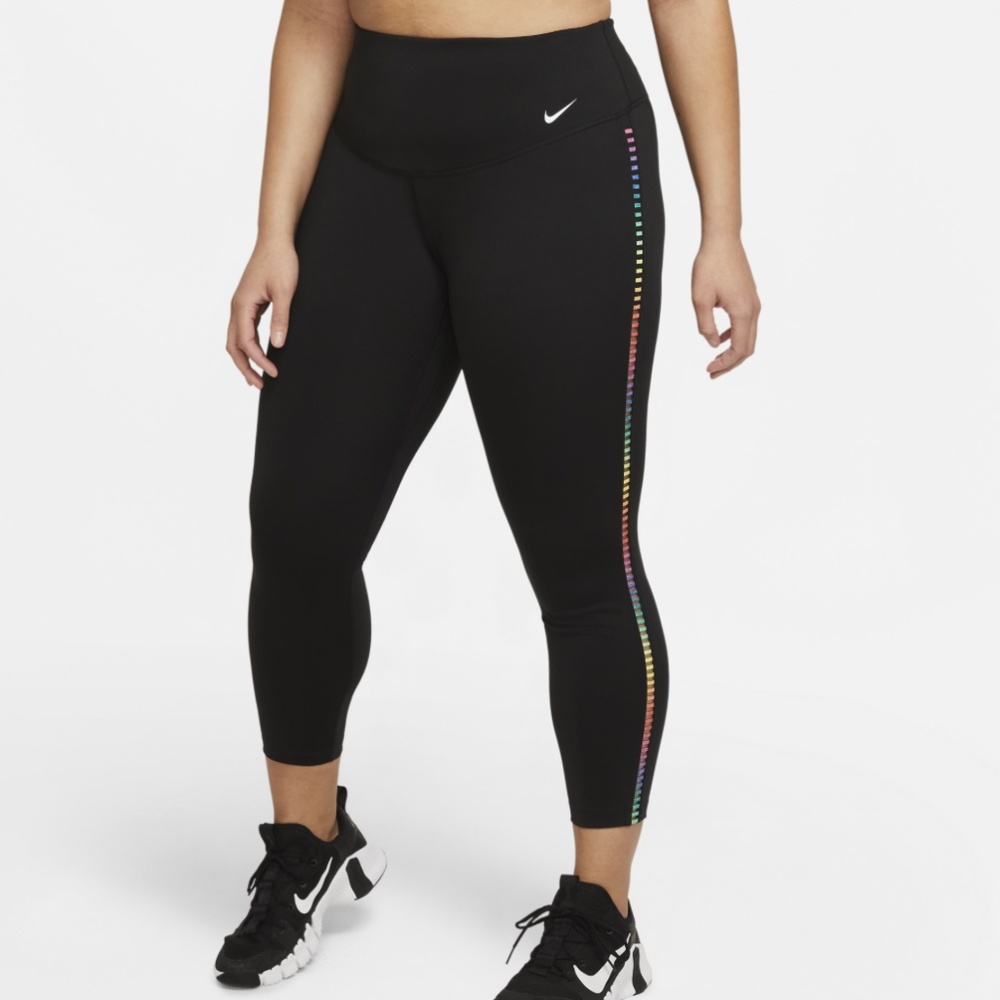 Nike One Rainbow Ladder 7/8 Leggings in Black